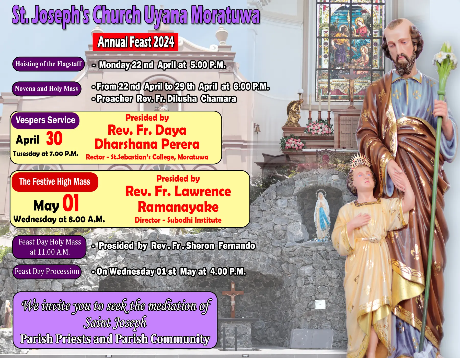 The Annual Feast 2024 of St. Joseph’s Church, Uyana, Moratuwa. (Paper Add)