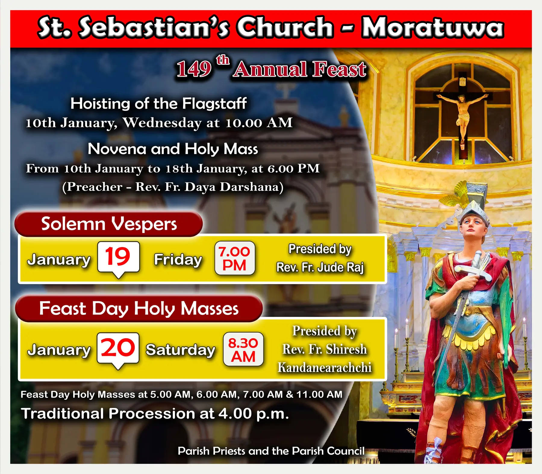 149th Annual Feast of St. Sebastian’s Church, Moratuwa. (Paper Add)